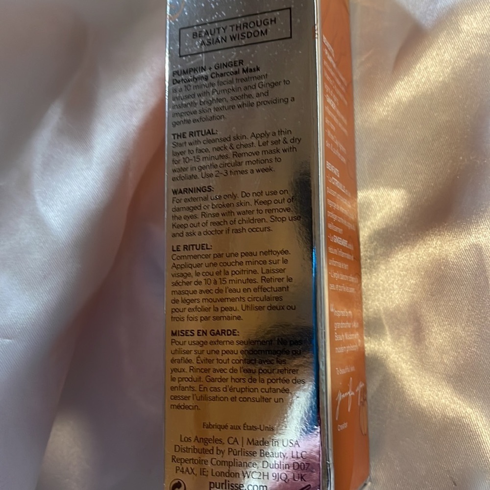 Purlisse Pumpkin & Ginger Detoxifying Charcoal Mask 2.5 oz- all skin types - Picture 4 of 6